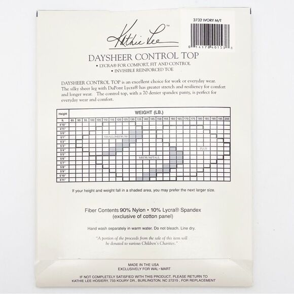 NWT Vintage Kathie Lee Daysheer Control Top Sandalfoot Hose Ivory Sz Medium Tall - Picture 2 of 9
